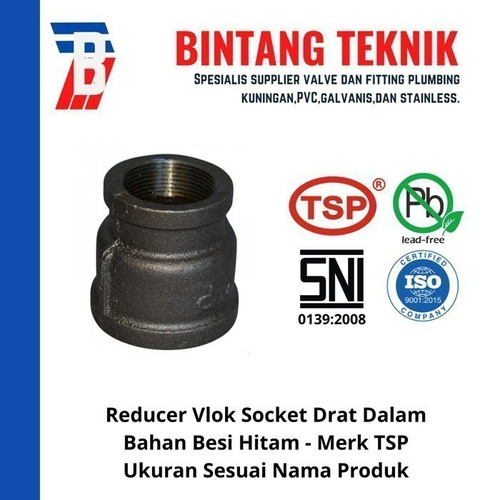 Reducer Vlok Sok 2" x 3/4" Besi Hitam TSP