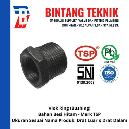 Vlok Ring (Bushing) 1 1/4" x 3/4" Besi Hitam TSP