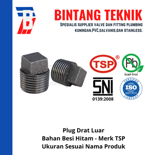 Plug 1/2" inch Besi Hitam TSP