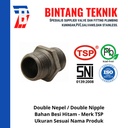 Double Nepel 3/4" inch Besi Hitam TSP