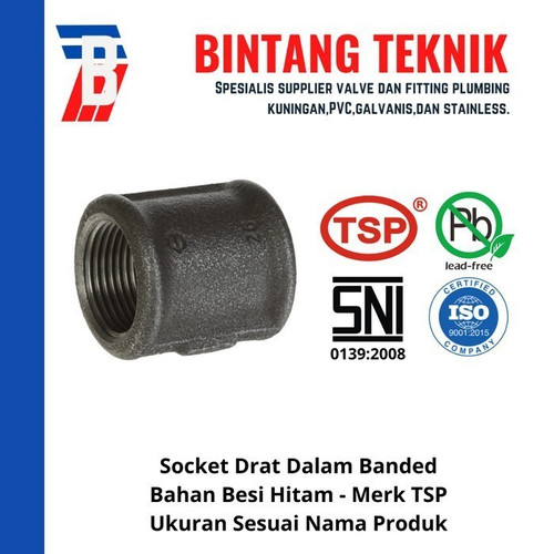 Socket 2" inch Besi Hitam TSP Drat Dalam