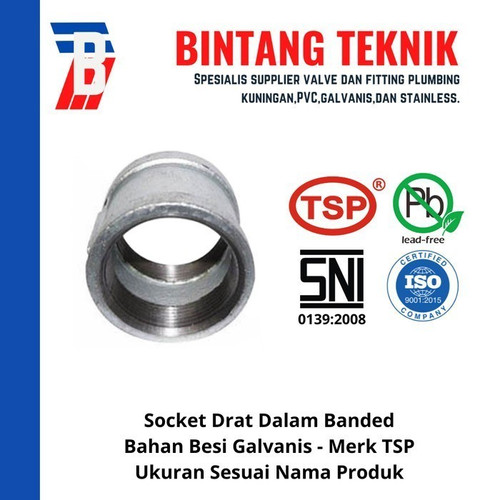 Socket 2" inch Besi Galvanis TSP Drat Dalam