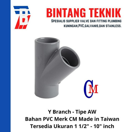 Y Branch 6" inch PVC AW Merk CM Taiwan