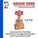 Gate Valve 1 1/2" inch Bronze Kitz Class #150