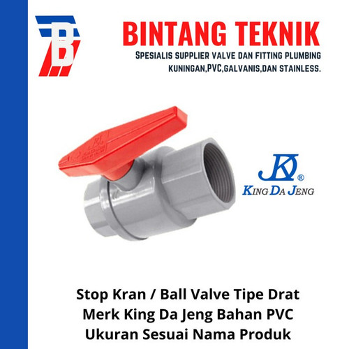 Ball Valve / Stop Kran 1" inch PVC Drat KDJ