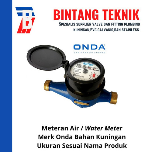 Meteran Air 1" inch Kuningan Onda