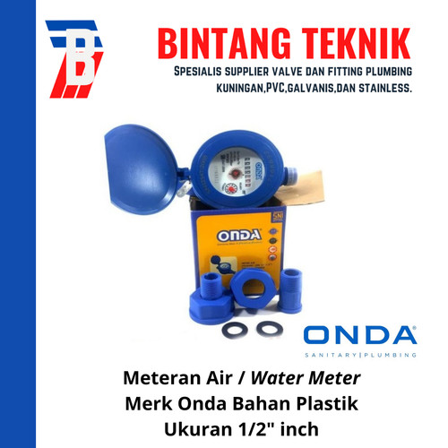 Meteran Air 1/2" inch Plastik Onda