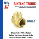 Check Valve 4" inch Kuningan Onda