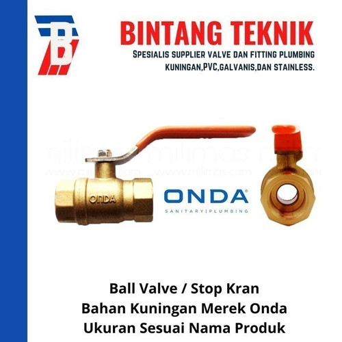 Ball Valve 4" inch Kuningan Onda