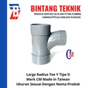 Large Radius Tee Y 8"x 5" PVC D Merk CM Taiwan