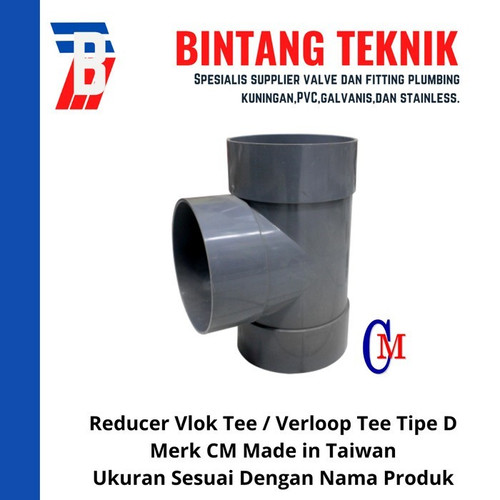 Tee / Vlok Tee 12" x 10" PVC D Merk CM Taiwan