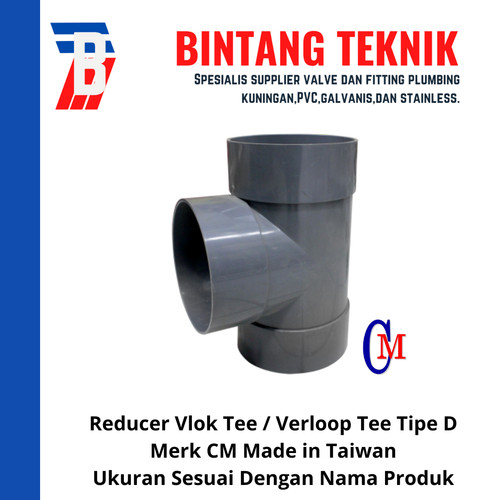 Tee / Vlok Tee 8" x 6" PVC D Merk CM Taiwan