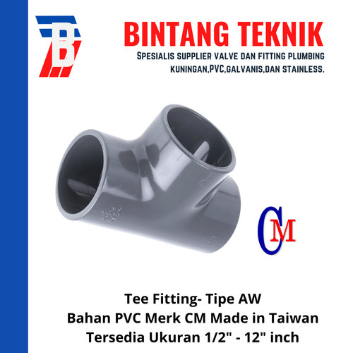 Tee 10" inch PVC AW Merk CM Taiwan