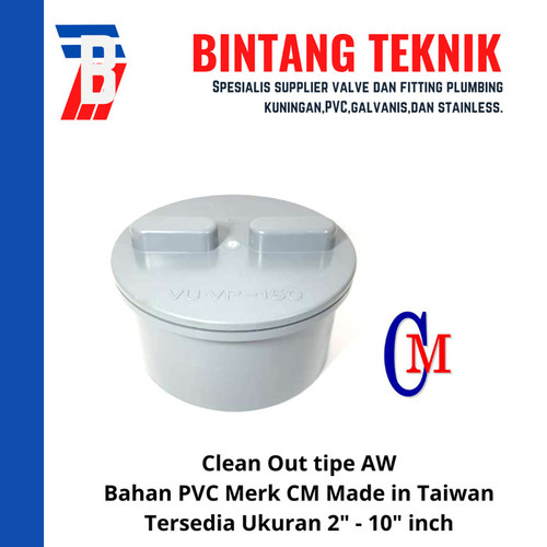 Clean Out 10" inch PVC AW Merk CM Taiwan