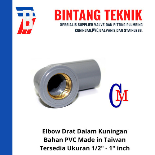 Elbow / Knee 3/4" inch Drat Dalam Kuningan Merk CM Taiwan