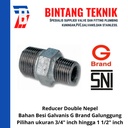 Reducer Double Nepel 3/4" x 1/2" Galvanis G Brand Galunggung