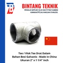 Vlok Tee 2" x 1 1/4" inch Besi Galvanis