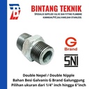 Double Nepel 4" inch Besi Galvanis G Brand Galunggung