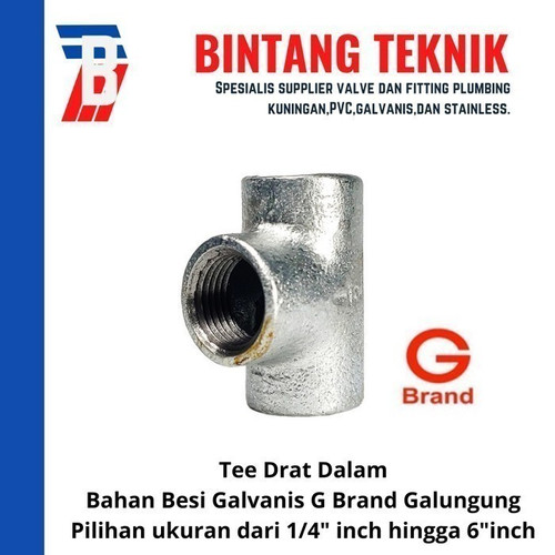 Tee Besi Galvanis 5" inch G Brand Galungung