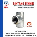 Tee Besi Galvanis 4" inch G Brand Galungung