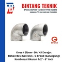 Knee / Elbow 5" inch Besi Galvanis Galungung (G) Brand