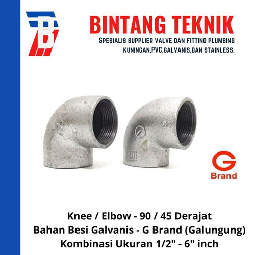 Knee / Elbow 1 1/4" inch Besi Galvanis Galungung (G) Brand