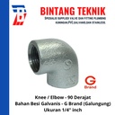 Knee / Elbow 1/4" inch Besi Galvanis Galungung (G) Brand 90 Derajat