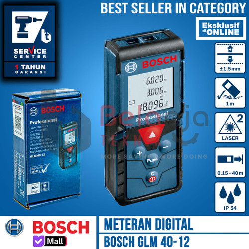 BOSCH ALAT PENGUKUR DIGITAL GLM 40 Meteran Laser Professional 40 Meter