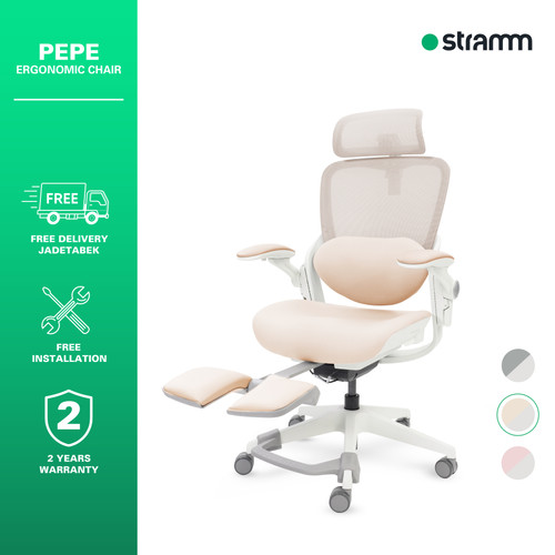 Kursi Kantor Ergonomis Stramm Pepe I with Footrest