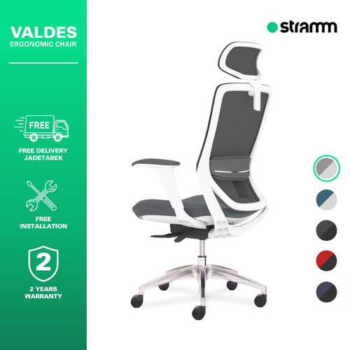 Kursi Kantor Ergonomis Stramm Valdes I with Alumunium Footbase