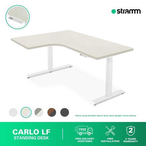 Meja Kerja Adjustable Standing Desk Stramm Carlo L-SHAPE