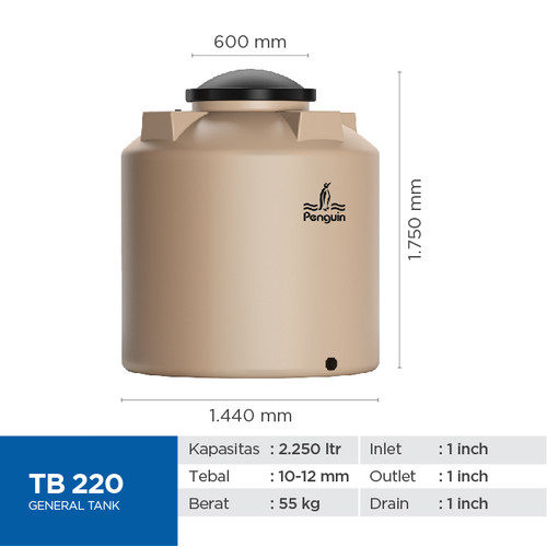 Penguin Toren Tandon Tangki Air General Tank TB 220 2200 Liter