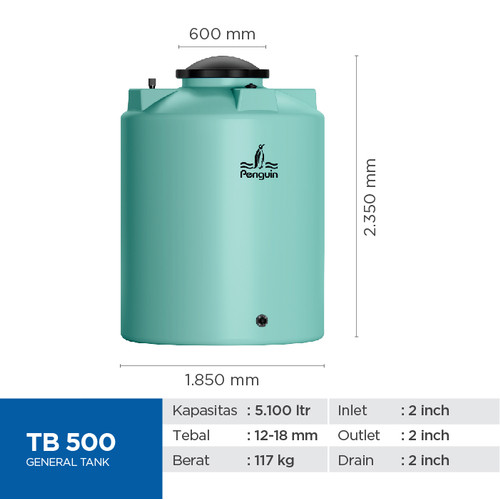 Penguin Toren Tandon Tangki Air General Tank TB 500 5000 Liter