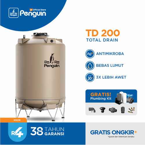 Penguin Toren Tandon Tangki Air Total Drain TD 200 2000 Liter