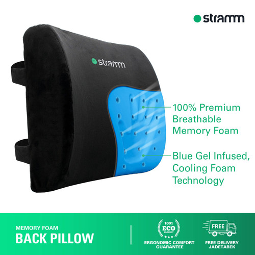 Stramm Ergonomic Memory Foam Back Pillow | Premium Lumbar Support