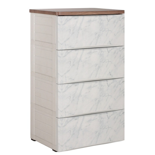 (CARGO) Olymplast ODC 04 M Marble / Wood Lemari Laci Drawer Susun 4