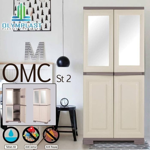 (CARGO) Olymplast OMC ST2 Lemari Pakaian Baju Plastik Cabinet Cermin