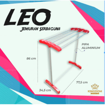 Rak Jemuran Leo Gantungan Handuk Jemur Pakaian Baju Towel Stand Hanger Kingdom Aluminium Kuat Kokoh Anti Karat Serbaguna