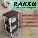 Rakku Rak Susun 3 Tingkat Serbaguna Kingdom Plastik Dapur Buku Mainan