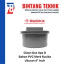 Clean Out / Tutup Septic Tank PVC Rucika 4" inch D (Tipis)