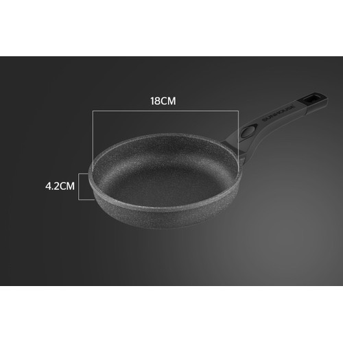 Sunhouse SBD18 Wajan Teflon 18cm Marble Fry Pan Kuali Wok Anti Lengket