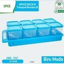 Green Leaf 7257 Tempat Bumbu 230 ml Set Isi 8 Box + Sendok Spice Deck