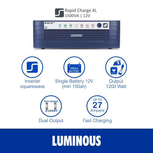 LUMINOUS Inverter Eco watt Rapid Charge Xl 1500va/12v