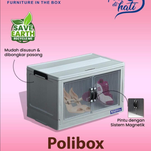 Napolly Polibox 146 Lemari Susun 1 Container Box Lipat Laci Drawer Plastik Tingkat 1 Folding Storage