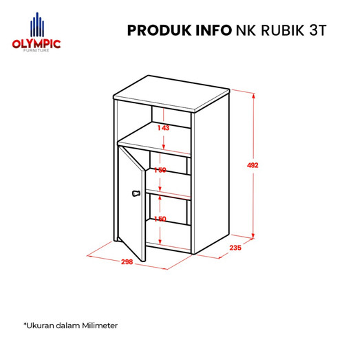 Olympic Nakas NK Rubik Meja Samping Sudut Lampu Tidur Kasur Laci Kayu