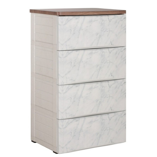 Olymplast ODC 04 M Marble / Wood Lemari Laci Drawer Kabinet Susun 4