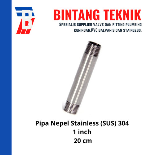 Pipa Nepel (Nipple) 20 cm 1" inch Stainless 304