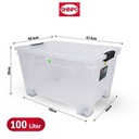 Shinpo 102 Atlas Container Box 100 Liter CB 100 Transparan Bening Kotak Penyimpanan Dengan Tutup Roda Plastik CB100 Storage Box Multifungsi