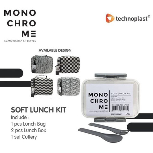 Technoplast Monochrome Soft Lunch Kit Kotak Bekal Makan Lunch Box Set