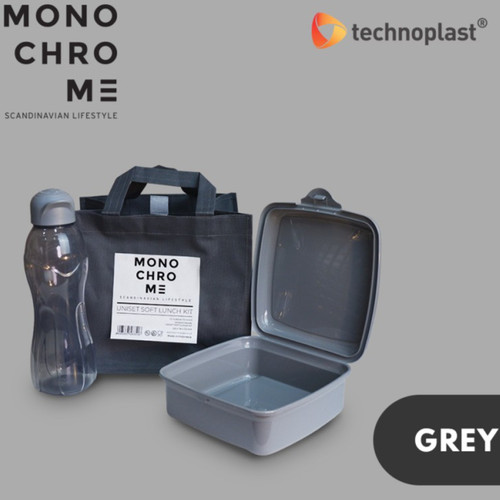 Technoplast Monochrome Uniset Soft Lunch Kit Box Set Tas Kotak Makan